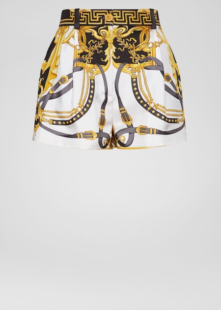 Versace Barocco Rodeo Print Silk Shorts Dam - 378594HEF